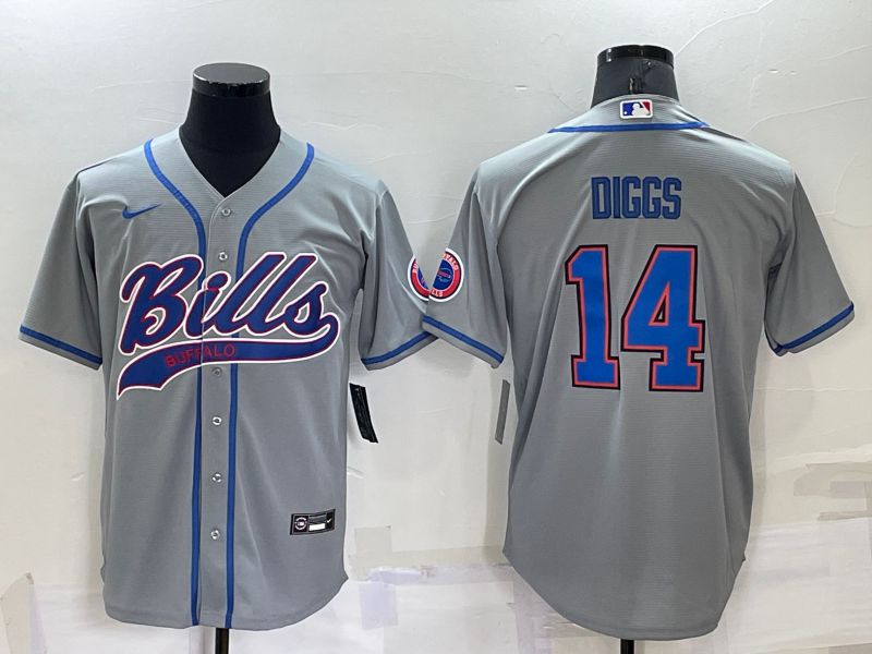 Men Buffalo Bills #14 Diggs Grey 2022 Nike Co branded NFL Jersey->buffalo bills->NFL Jersey